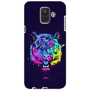 Силиконовый бампер с картинкой животных для Samsung Galaxy A6 2018, A600F (Тигр-Арт)