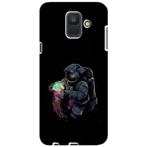 Силіконовый Чохол з принтом "Космонавти" на Samsung Galaxy A6 2018, A600F (В руках земля)