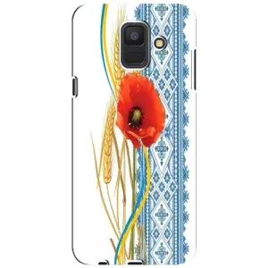 Силіконовый Чохол на Samsung Galaxy A6 2018, A600F з картинкой Вишиванки (Вишиванка з квіткою)