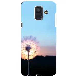 Силиконовый Чехол с одуванчиками на Samsung Galaxy A6 2018, A600F (Закат с одуванчиком)