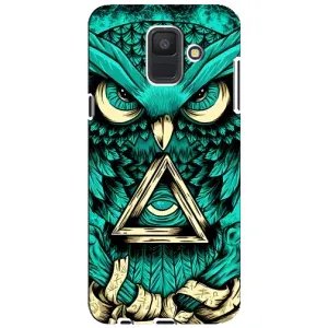 Чехлы с принтом СОВЫ для Samsung Galaxy A6 2018, A600F (Зеленая сова)