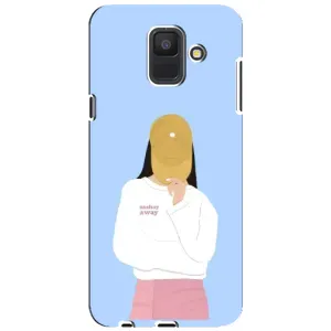 Силиконовый Чехол на Samsung Galaxy A6 2018, A600F с картинкой Стильных Девушек (Желтая кепка)