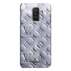 Текстурный Чехол Louis Vuitton для Самсунг А6 Плюс 2018 (Белый ЛВ)