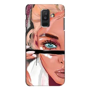 Силіконовый Чохол на Samsung Galaxy A6 Plus 2018 ( A605) з картинкой Модных девушек (Дівчина та вії)