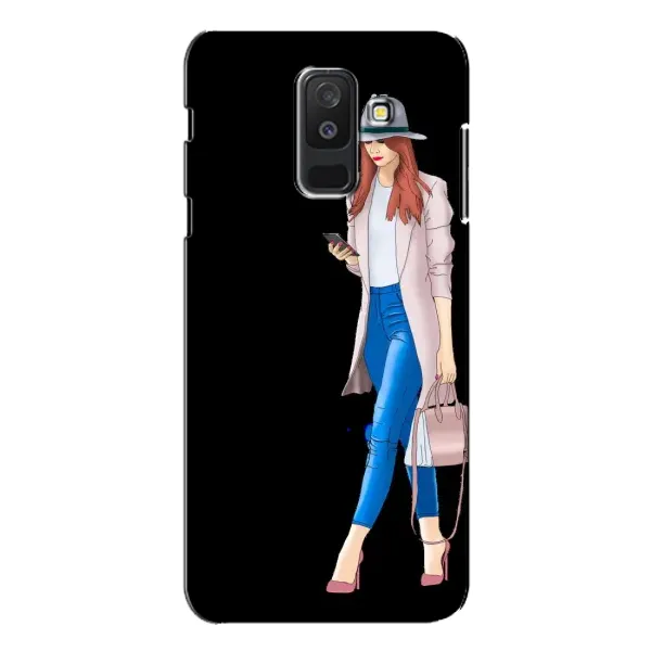 Чехол с рисунком «Девушка со смартфоном» для Samsung Galaxy A6 Plus 2018 (A605)
