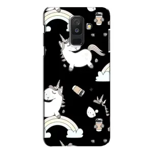 Чехол Unicorn на Samsung Galaxy A6 Plus 2018 ( A605) (Единорог с кофе)