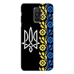 Силиконовый Чехол на Samsung Galaxy A6 Plus 2018 ( A605) (Герб и вышыванка)