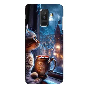 Чохли на Новий Рік Samsung Galaxy A6 Plus 2018 ( A605) (Кіт новорічний)