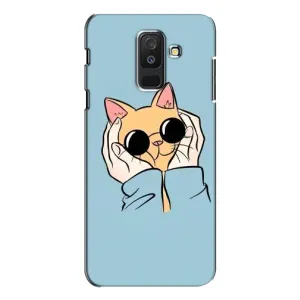 Бампер з зображенням Котиків для Самсунг А6 Плюс 2018 (КОТИК в окулярах)