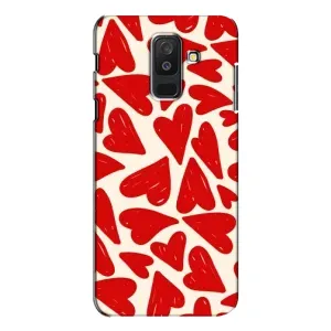 Чехлы с тематикой "Маленькие Сердечки" на Samsung Galaxy A6 Plus 2018 ( A605) (Красные сердечка)