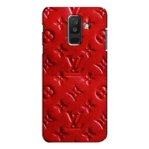 Текстурный Чехол Louis Vuitton для Самсунг А6 Плюс 2018 (Красный ЛВ)