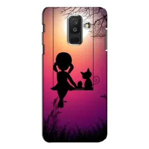 Девчачий Чехол для Samsung Galaxy A6 Plus 2018 ( A605) (На качели)