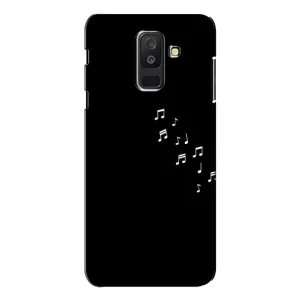 Чехол с картинками на черном фоне для Samsung Galaxy A6 Plus 2018 ( A605) (Ноты)