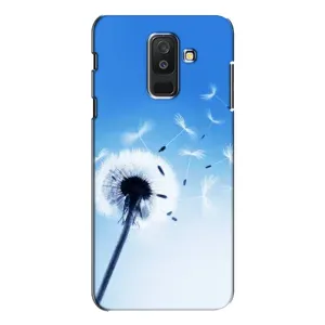 Силіконовий Чохол з кульбабками на Samsung Galaxy A6 Plus 2018 ( A605) (Кульбабка на блакитному)