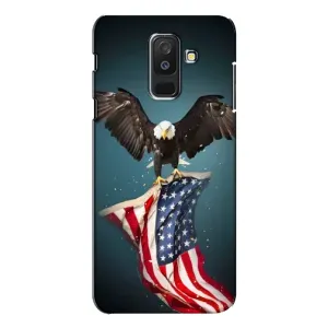 Чехол Флаг USA для Samsung Galaxy A6 Plus 2018 ( A605) (Орел и флаг)