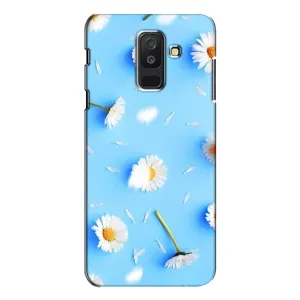 Чохол з Квітами для Samsung Galaxy A6 Plus 2018 ( A605) (ромашки на блакитному)
