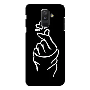 Чехлы (Знак сердечка) на Samsung Galaxy A6 Plus 2018 ( A605) (Сердце на черном)