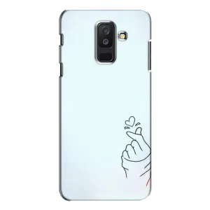 Чехлы (Знак сердечка) на Samsung Galaxy A6 Plus 2018 ( A605) (Сердце на голубом)