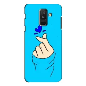 Чехлы (Знак сердечка) на Samsung Galaxy A6 Plus 2018 ( A605) (Сердце на синем)