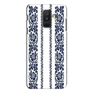 Силиконовый Чехол на Samsung Galaxy A6 Plus 2018 ( A605) с картинкой Вышиванки (Синяя вышиванка)