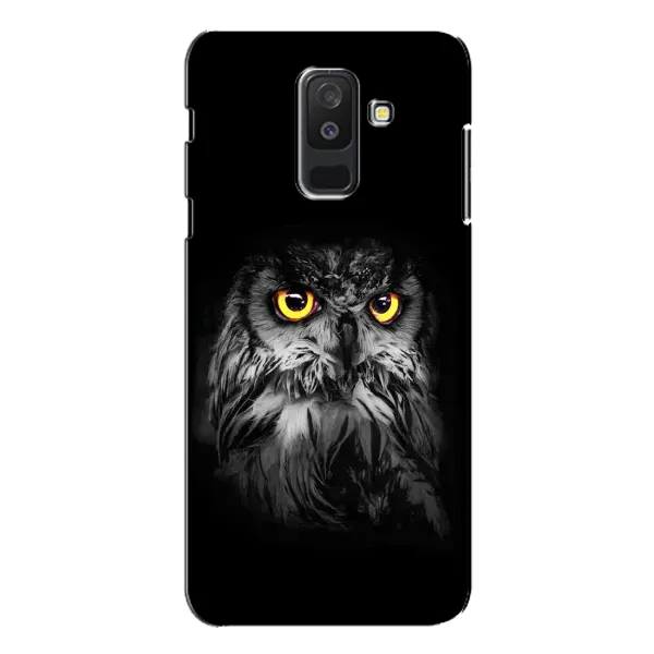 Чехол с рисунком «Сова на чёрном» для Samsung Galaxy A6 Plus 2018 (A605)