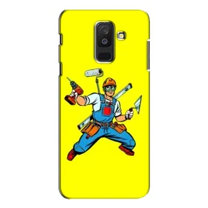 Силиконовый бампер (Работники) на Samsung Galaxy A6 Plus 2018 ( A605) (Строитель)