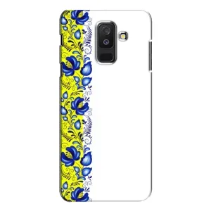 Силиконовый Чехол на Samsung Galaxy A6 Plus 2018 ( A605) с картинкой Вышиванки (Желто-синяя вышиванка)