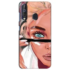 Силиконовый Чехол на Samsung Galaxy A60 2019 (A605F) с картинкой Стильных Девушек (Девушка и ресницы)