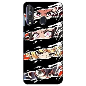 Силиконовые чехлы с глазами Anime для Самсунг А60 (2019) (Глаза на чорном)