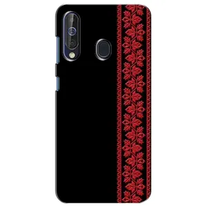 Силиконовый Чехол на Samsung Galaxy A60 2019 (A605F) (Красная Вышиванка)