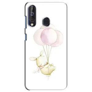 Силиконовый бампер с картинкой животных для Samsung Galaxy A60 2019 (A605F) (Кролик и шарики)