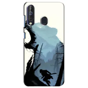 Силиконовый бампер с картинкой животных для Samsung Galaxy A60 2019 (A605F) (Медведь и лес)