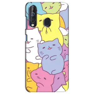 Бампер с изображением Котиков для Самсунг А60 (2019) (Милые котики)