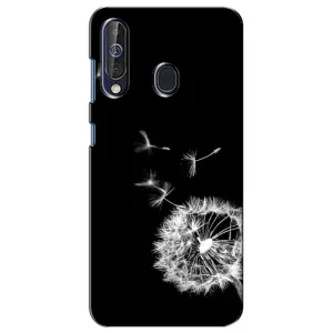 Силиконовый Чехол с одуванчиками на Samsung Galaxy A60 2019 (A605F) (Одуванчик на чёрном)