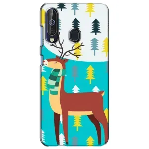 Силиконовый бампер с картинкой животных для Samsung Galaxy A60 2019 (A605F) (Олень с шарфом)