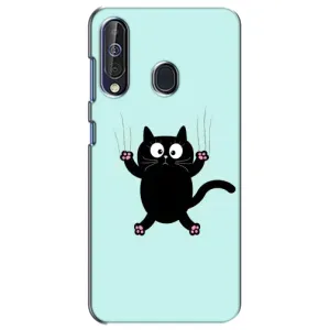 Силиконовый чехол с котиком для Samsung Galaxy A60 2019 (A605F) (Падающий кот)