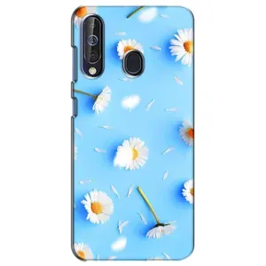 Чохол з Квітами для Samsung Galaxy A60 2019 (A605F) (ромашки на блакитному)
