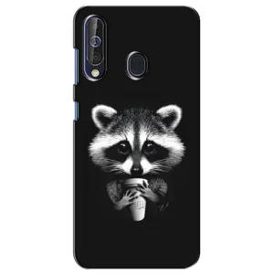 Силиконовый Чехол с Енотами на Samsung Galaxy A60 2019 (A605F) (С кофем)