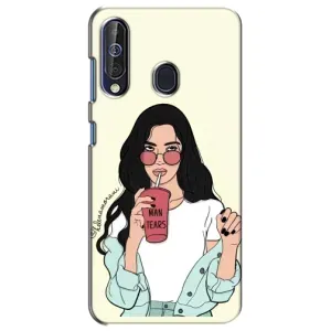 Силиконовый Чехол на Samsung Galaxy A60 2019 (A605F) с картинкой Стильных Девушек (С напитком)
