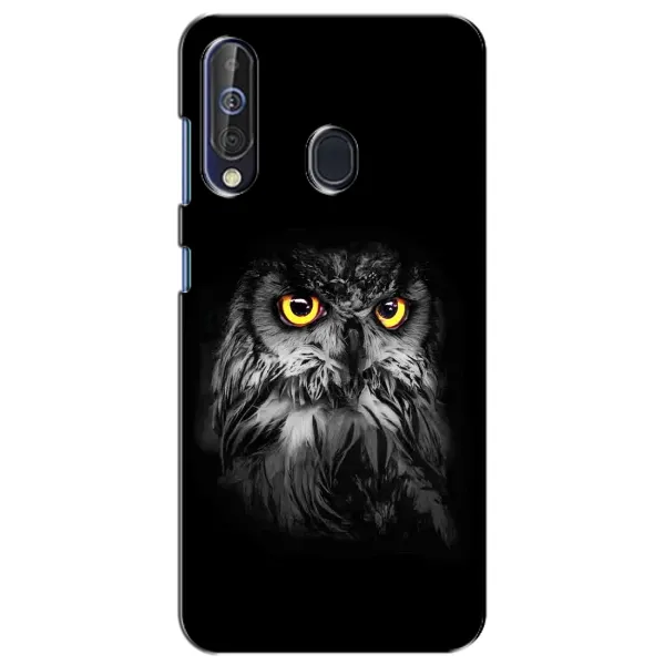 Чехол с рисунком «Сова на чёрном» для Samsung Galaxy A60 2019 (A605F)