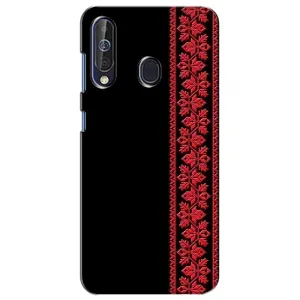 Силиконовый Чехол на Samsung Galaxy A60 2019 (A605F) с картинкой Вышиванки (Вышиванка на черном)