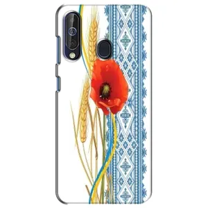 Силиконовый Чехол на Samsung Galaxy A60 2019 (A605F) с картинкой Вышиванки (Вышиванка с цветком)