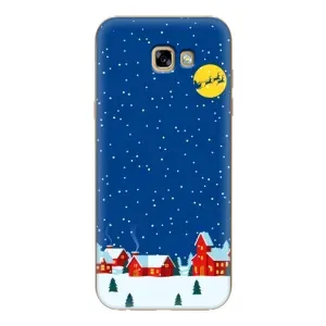 Силиконовый бампер на рождество для Samsung Galaxy A7 2017 / A720 / A720F (Город в снегу)