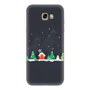 Силиконовый бампер на рождество для Samsung Galaxy A7 2017 / A720 / A720F (Город зимний)