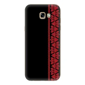 Силиконовый Чехол на Samsung Galaxy A7 2017 / A720 / A720F (Красная Вышиванка)