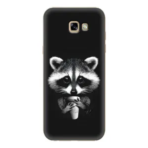 Силиконовый Чехол с Енотами на Samsung Galaxy A7 2017 / A720 / A720F (С кофем)