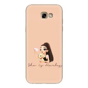 Силиконовый Чехол на Samsung Galaxy A7 2017 / A720 / A720F с картинкой Стильных Девушек (С собакой)