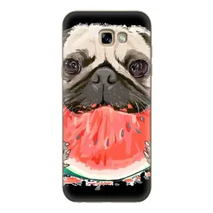 Чехол (ТПУ) Милые собачки для Samsung Galaxy A7 2017 / A720 / A720F (Смешной Мопс)