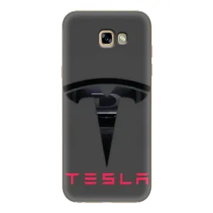 Силіконовий бампер з картинкою машини на Samsung Galaxy A7 2017 / A720 / A720F (Logo TESLA)
