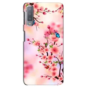 Чехол с принтом САКУРЫ на Samsung Galaxy A7-2018, A750 (Бабочки на сакуре)